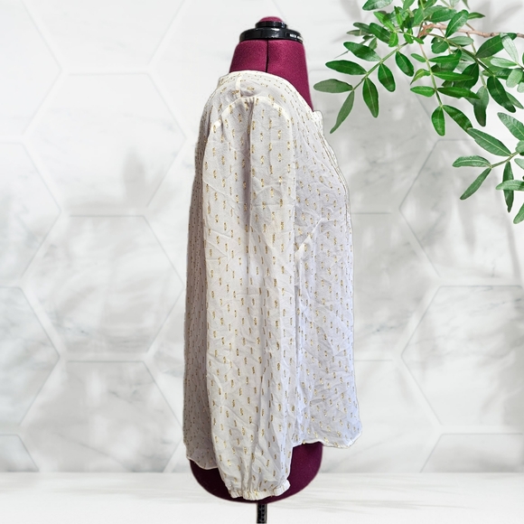 Lilly Pulitzer Silk Top, Cream & Gold Clip - Picture 5 of 16